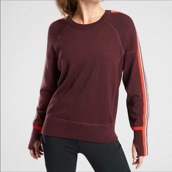 Athleta Canyon Colorblock Stripe Sweater Merino Wool XS - Picture 2 of 8